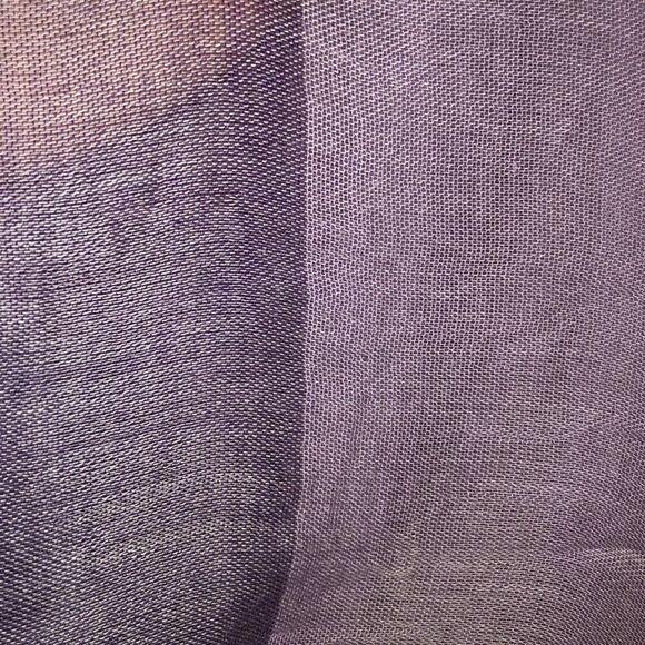 Light Sheer Purple Lavender White Raw Fringed Hem Long Scarf Wrap - Picture 6 of 13